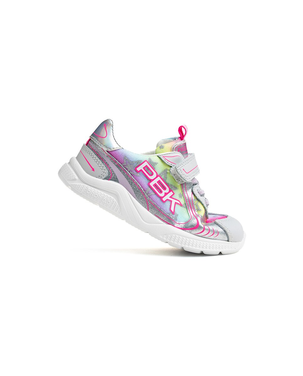Zapatillas deportivas de niños pablosky barefoot de piel con cierre adherente - Plata Plata-8