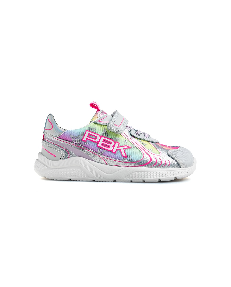 Zapatillas deportivas de niños pablosky barefoot de piel con cierre adherente - Plata Plata-9