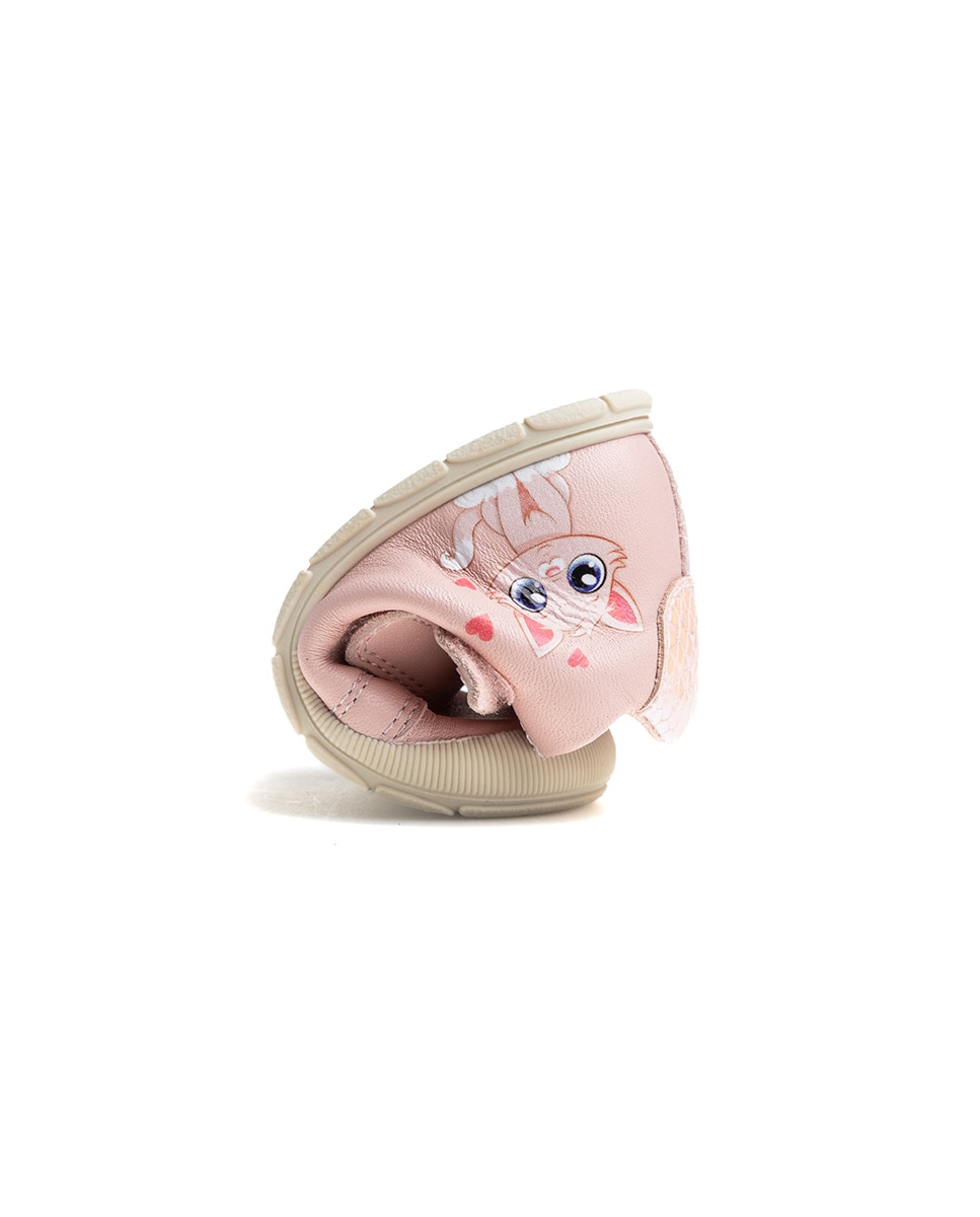 Botas de bebé niña Pablosky barefoot de piel con cierre adherente - Rosa Rosa-2