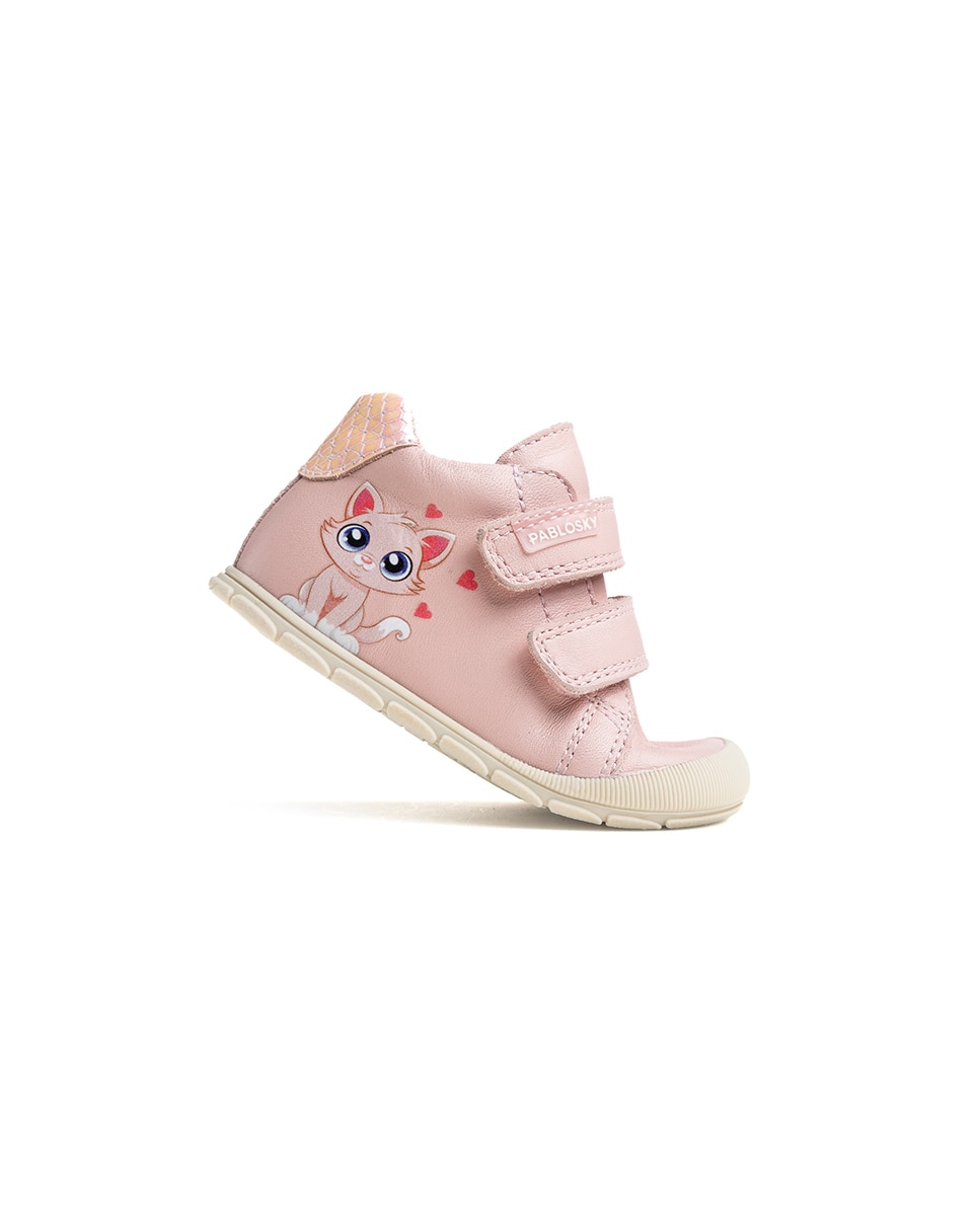 Botas de bebé niña Pablosky barefoot de piel con cierre adherente - Rosa Rosa-8