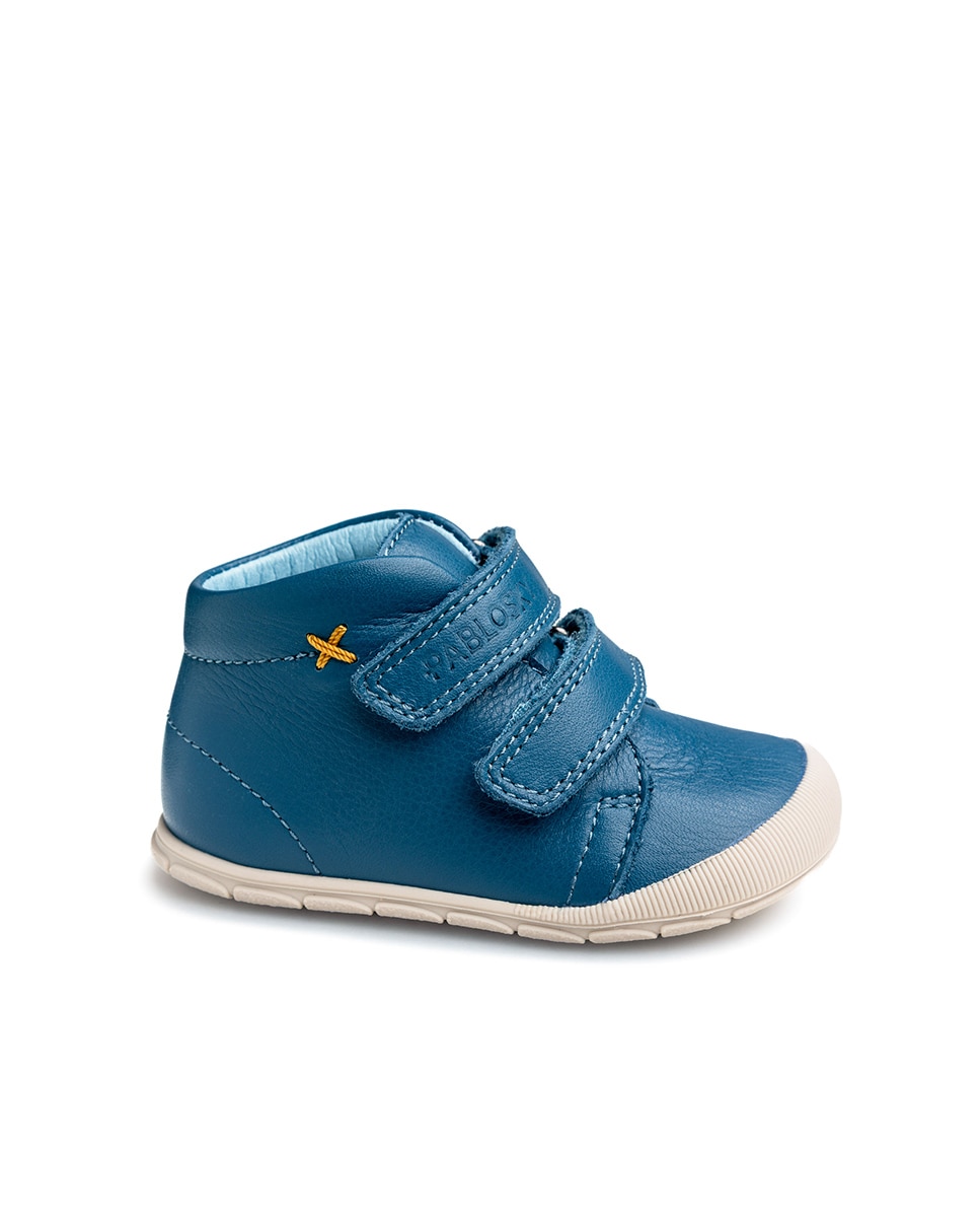 Botas de bebé niño pablosky barefoot de piel con cierre adherente - Azul Azul-1