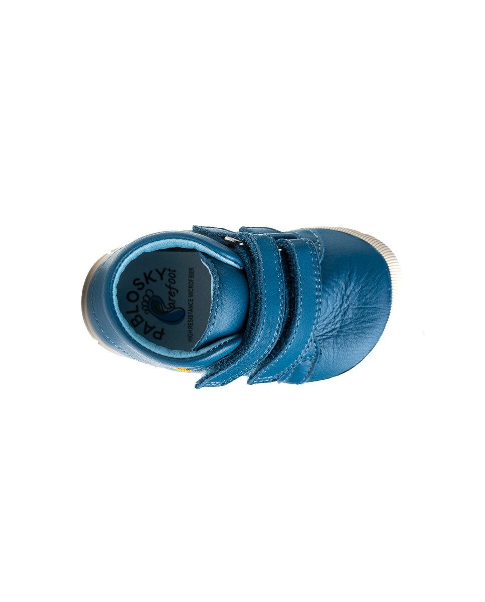 Botas de bebé niño pablosky barefoot de piel con cierre adherente - Azul Azul-6