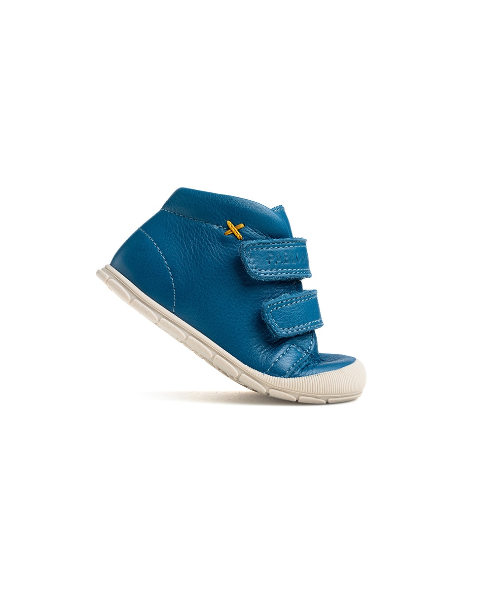 Botas de bebé niño pablosky barefoot de piel con cierre adherente - Azul Azul-8