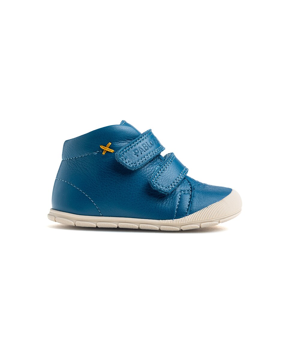 Botas de bebé niño pablosky barefoot de piel con cierre adherente - Azul Azul-9