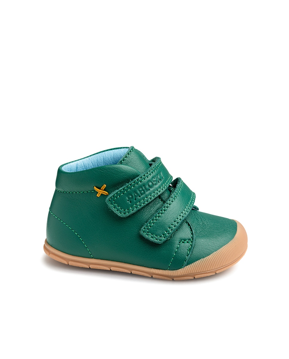 Botas de bebé niño pablosky barefoot de piel con cierre adherente - Verde Verde-1