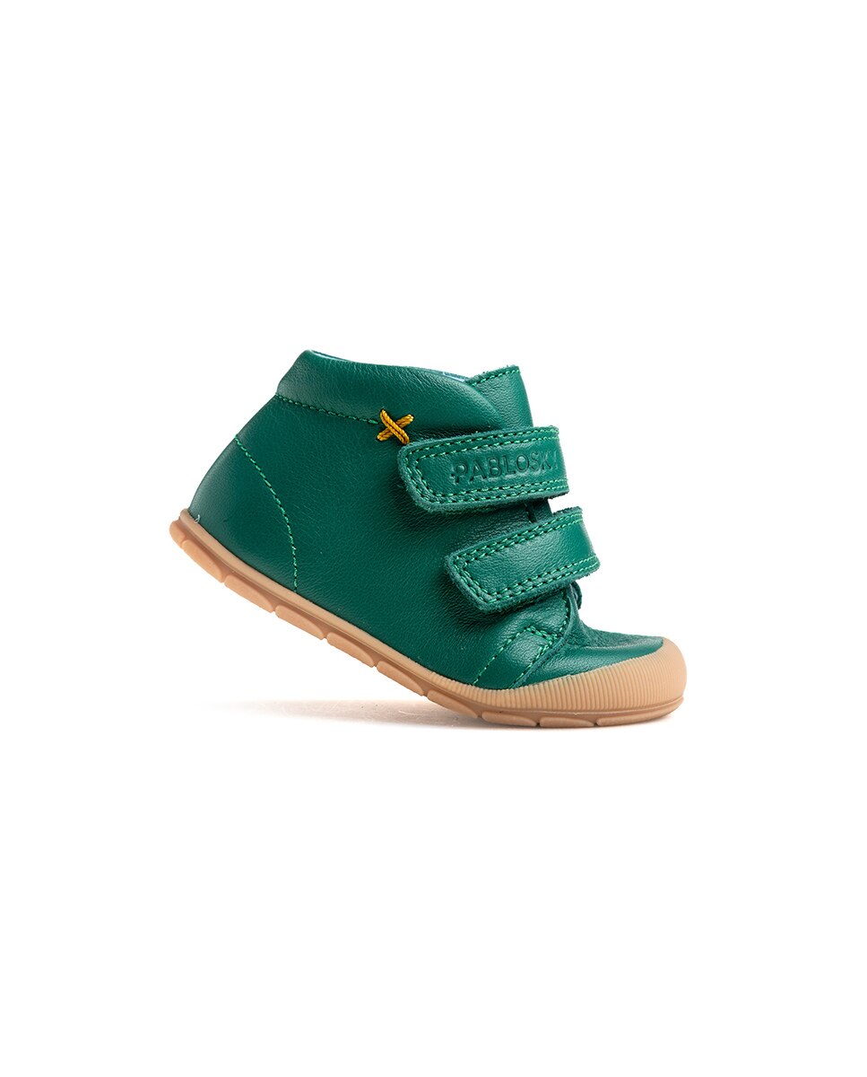 Botas de bebé niño pablosky barefoot de piel con cierre adherente - Verde Verde-8