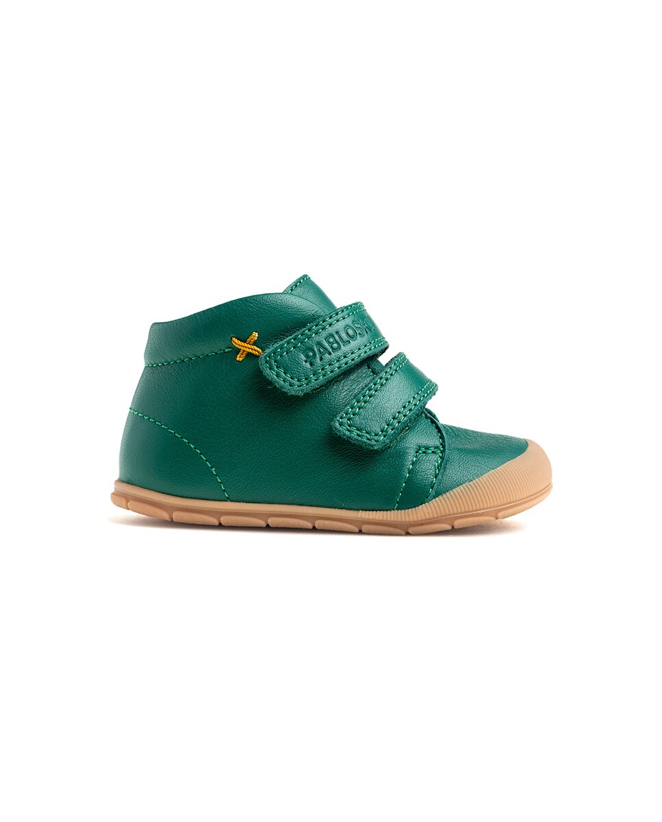 Botas de bebé niño pablosky barefoot de piel con cierre adherente - Verde Verde-9