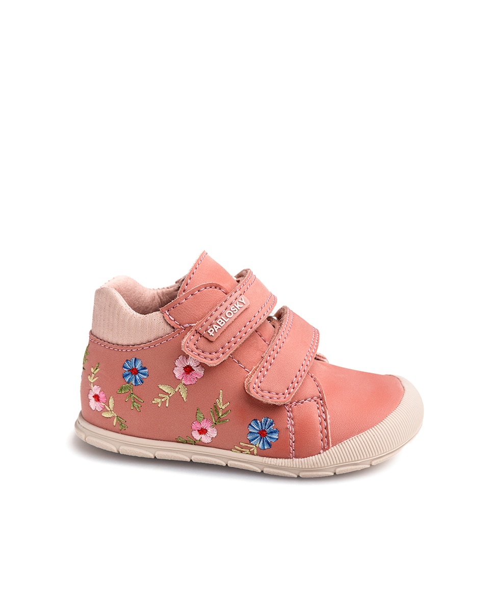 Botas de bebé niña Pablosky barefoot con cierre adherente - Rosa Rosa-1