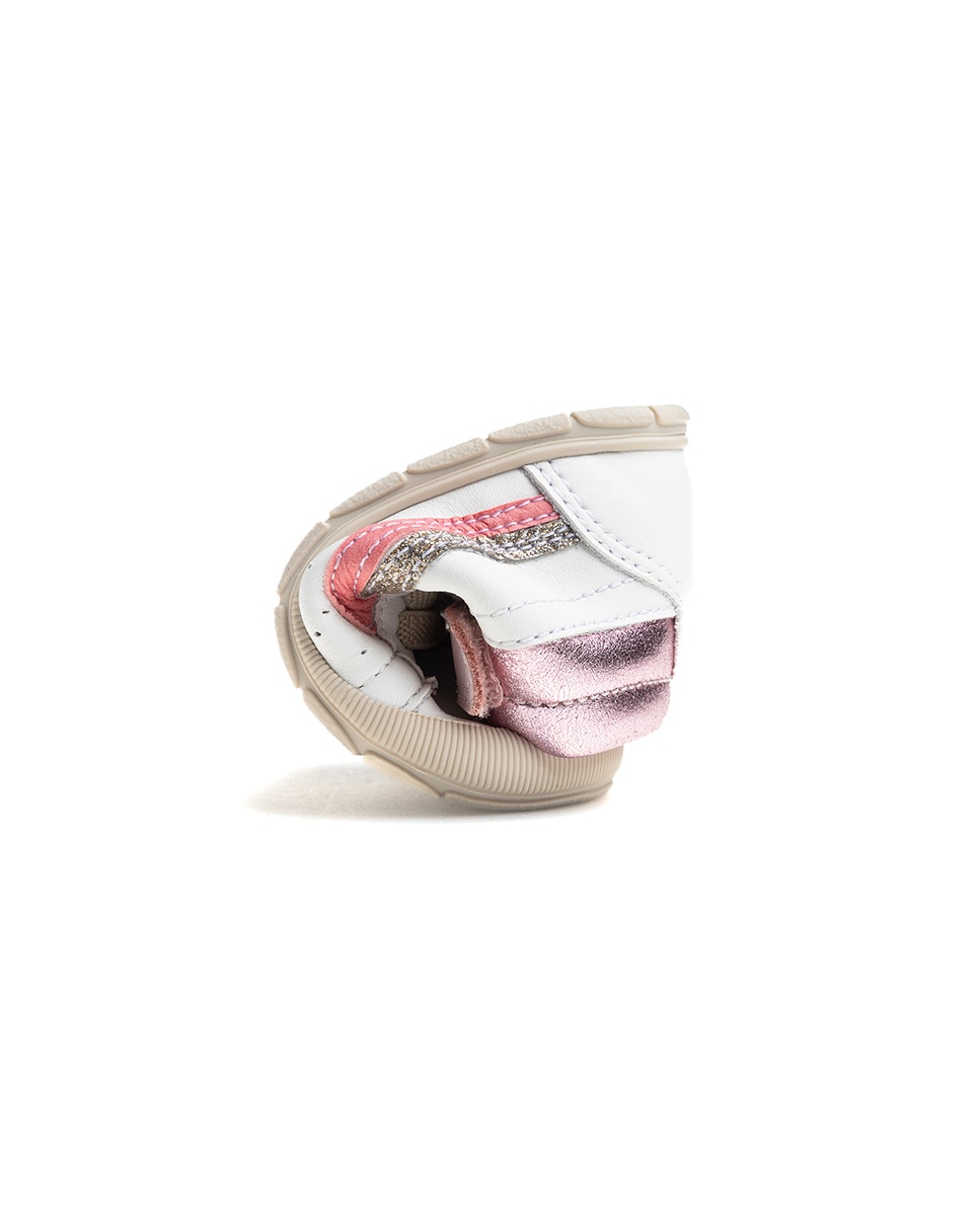 Botas de bebés pablosky barefoot de piel con cierre adherente - Blanco / Rosa Blanco / Rosa-2