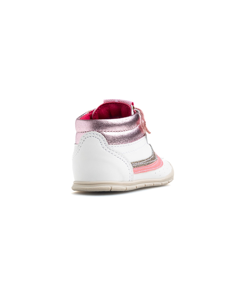 Botas de bebés pablosky barefoot de piel con cierre adherente - Blanco / Rosa Blanco / Rosa-7