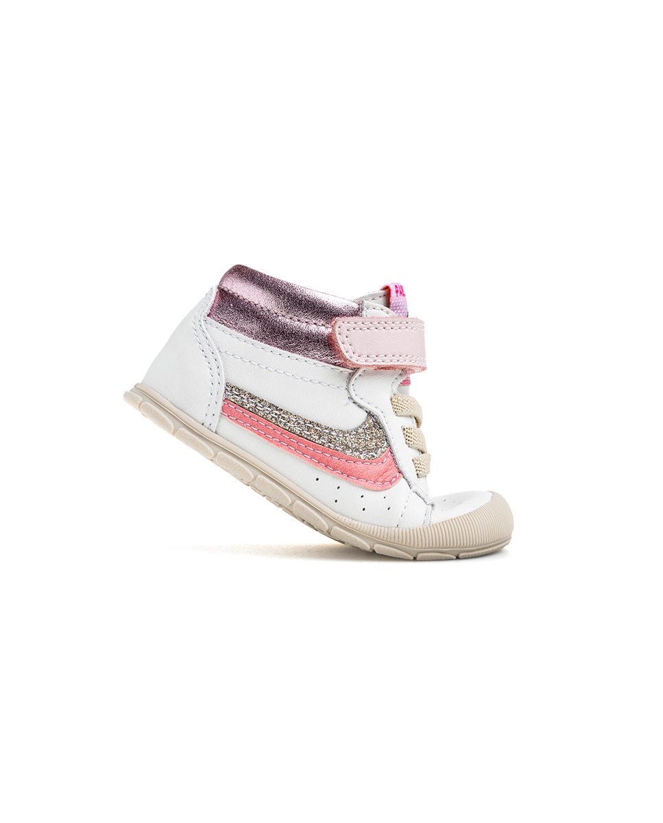 Botas de bebés pablosky barefoot de piel con cierre adherente - Blanco / Rosa Blanco / Rosa-8
