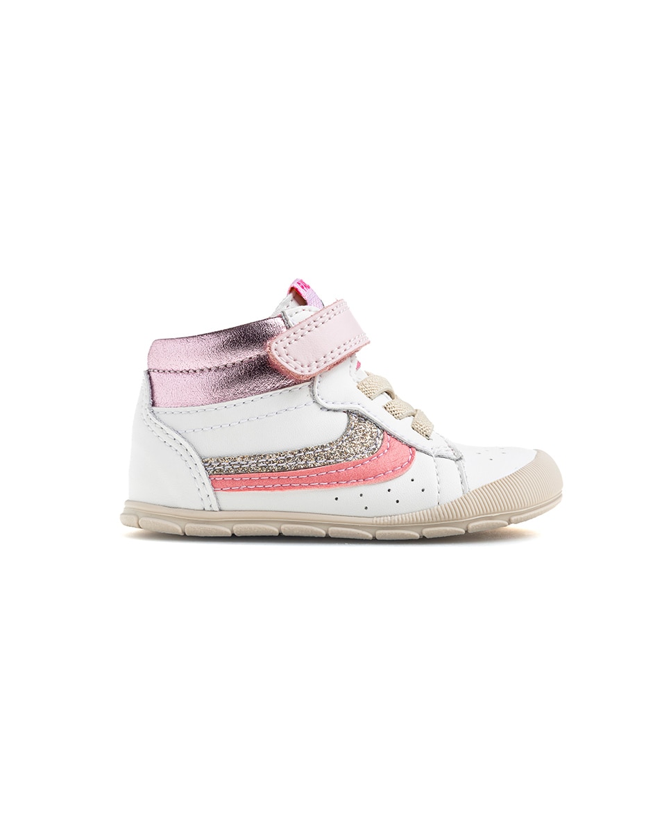 Botas de bebés pablosky barefoot de piel con cierre adherente - Blanco / Rosa Blanco / Rosa-9