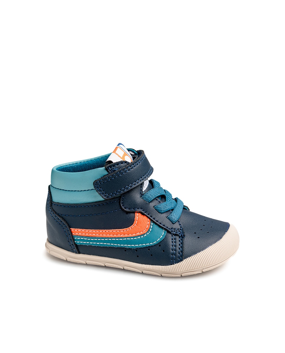 Botas de bebés pablosky barefoot de piel con cierre adherente - Azul Azul-1