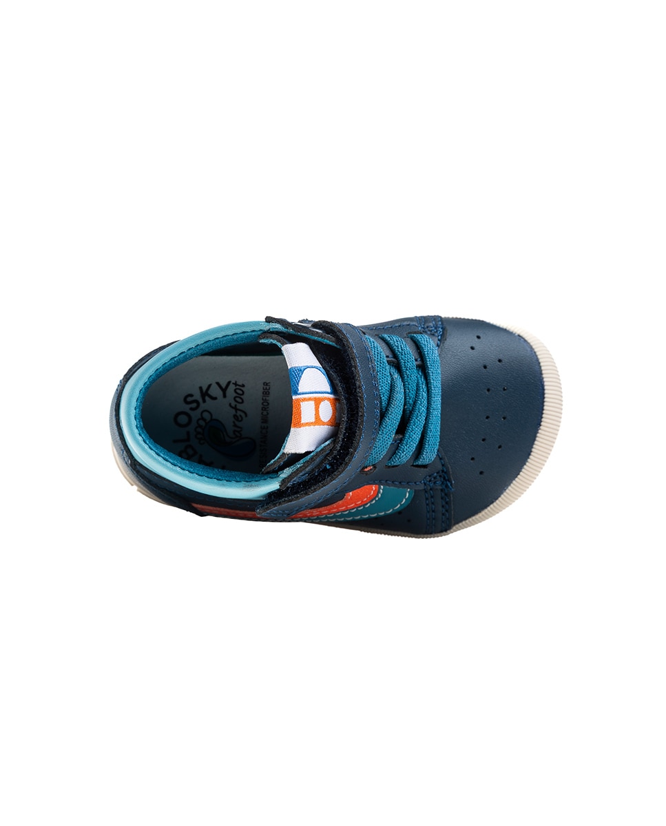 Botas de bebés pablosky barefoot de piel con cierre adherente - Azul Azul-6