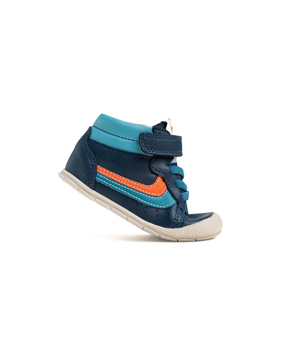 Botas de bebés pablosky barefoot de piel con cierre adherente - Azul Azul-8