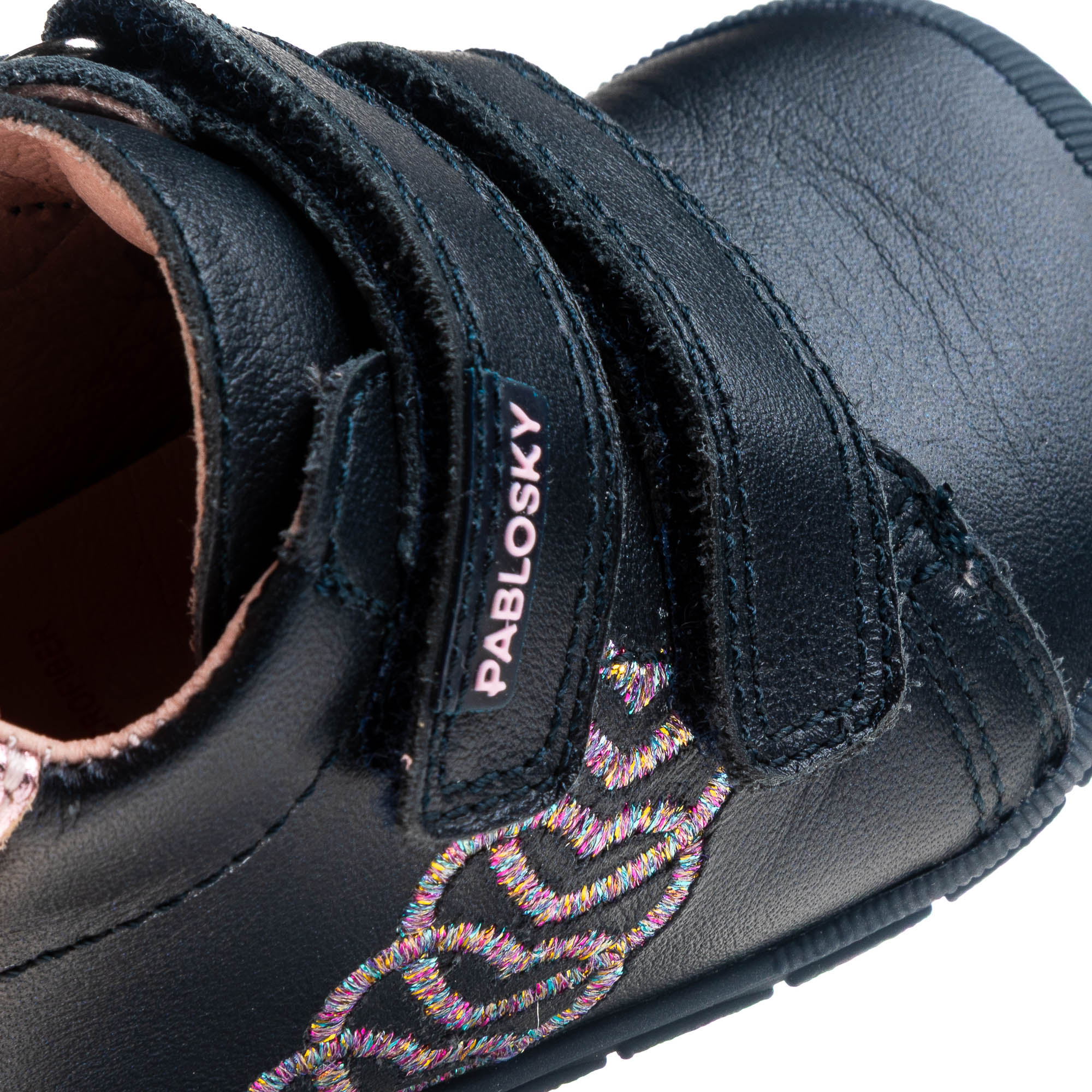 Botas de bebé niña Pablosky barefoot de piel con cierre adherente - Azul Azul-3