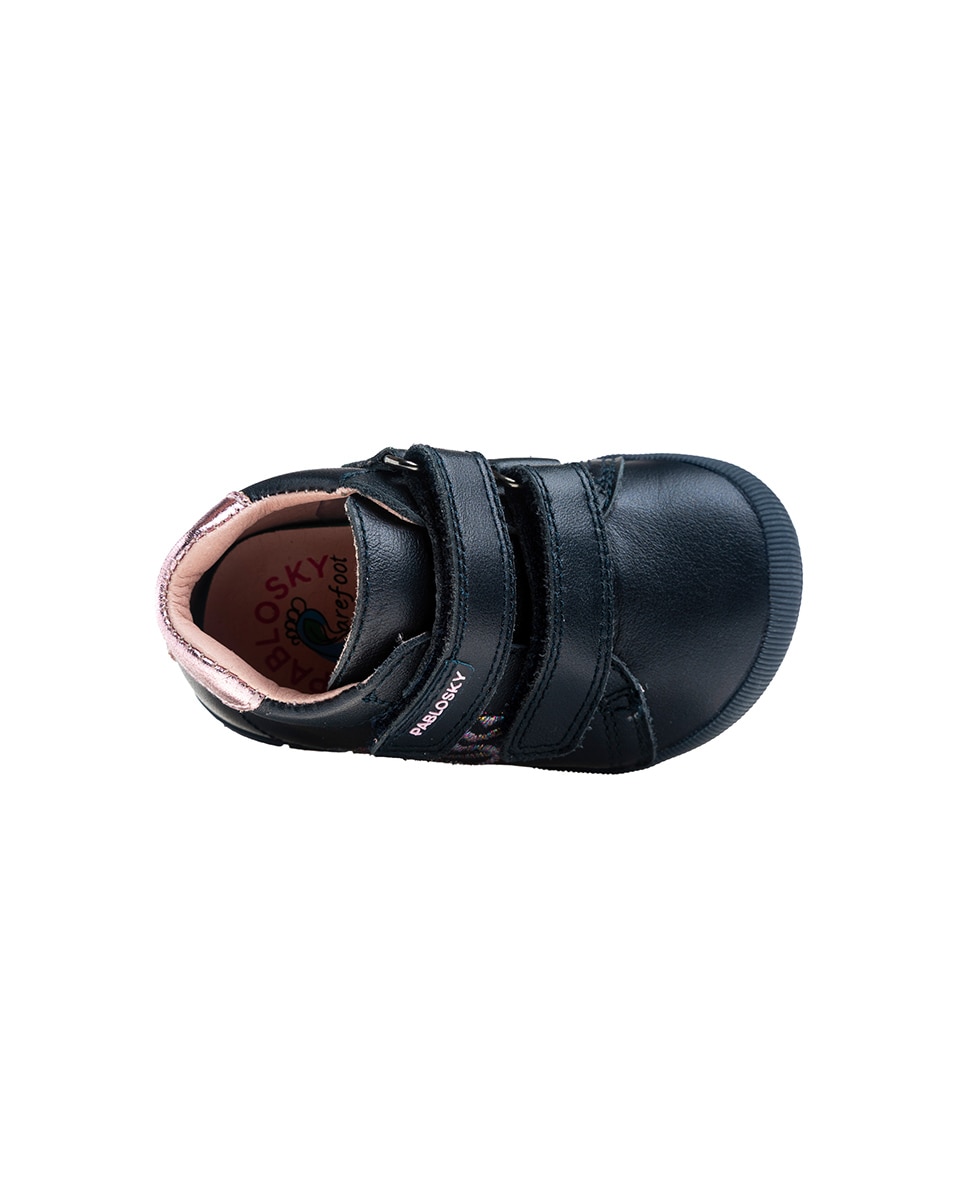 Botas de bebé niña Pablosky barefoot de piel con cierre adherente - Azul Azul-6