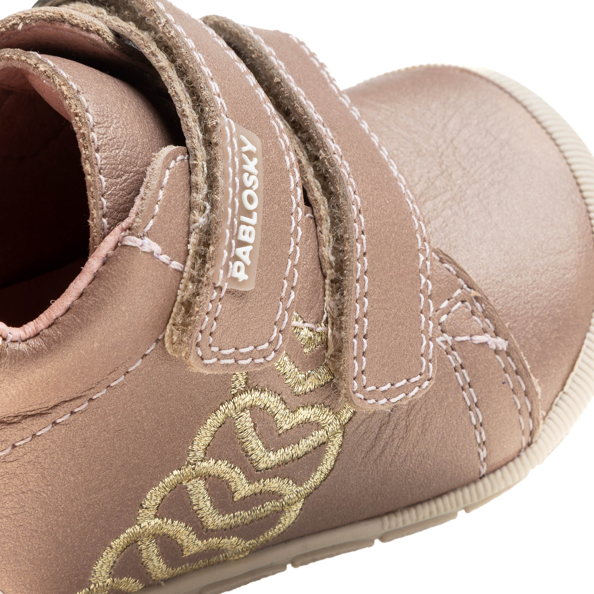 Botas de bebé niña Pablosky barefoot de piel con cierre adherente - Champagne Champagne-3