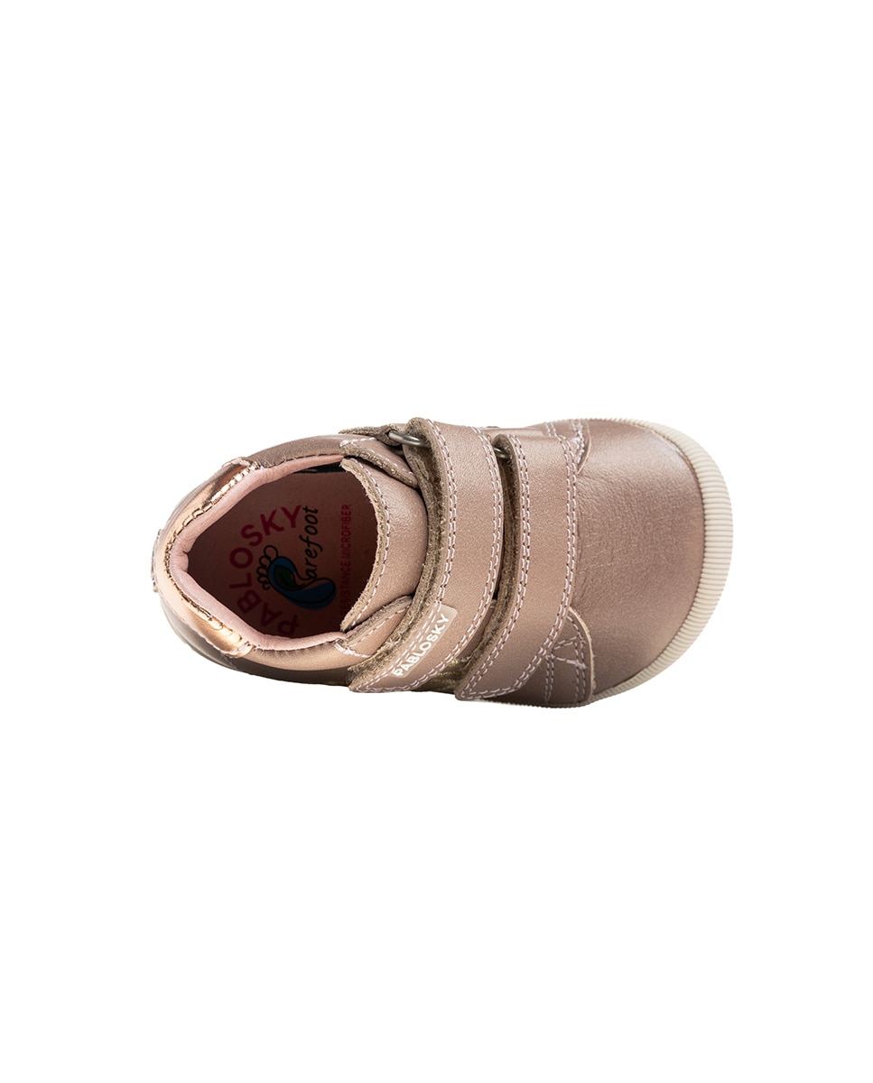 Botas de bebé niña Pablosky barefoot de piel con cierre adherente - Champagne Champagne-6