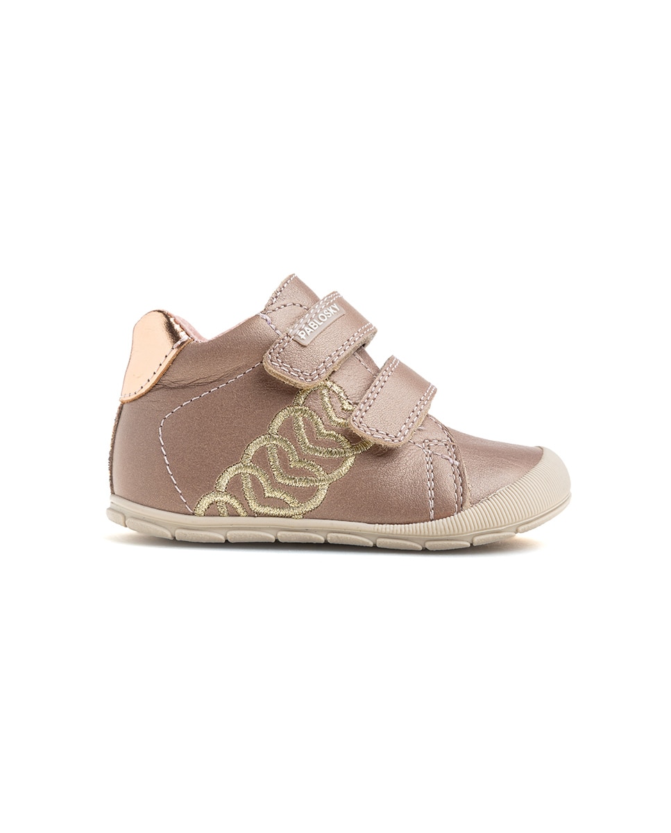 Botas de bebé niña Pablosky barefoot de piel con cierre adherente - Champagne Champagne-9