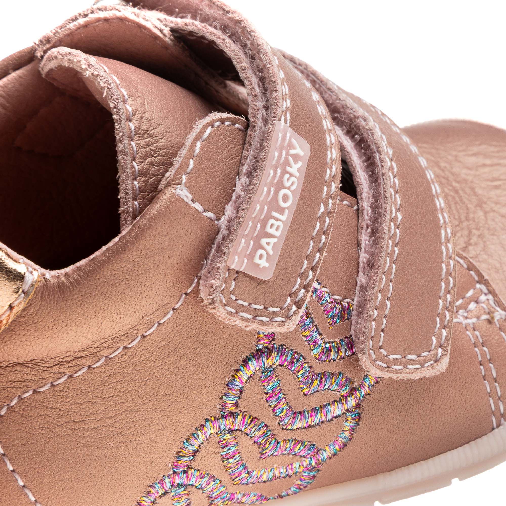 Botas de bebé niña Pablosky barefoot de piel con cierre adherente - Rosa Rosa-3