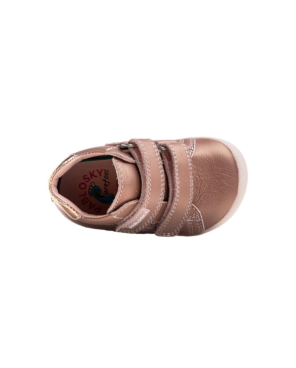 Botas de bebé niña Pablosky barefoot de piel con cierre adherente - Rosa Rosa-6