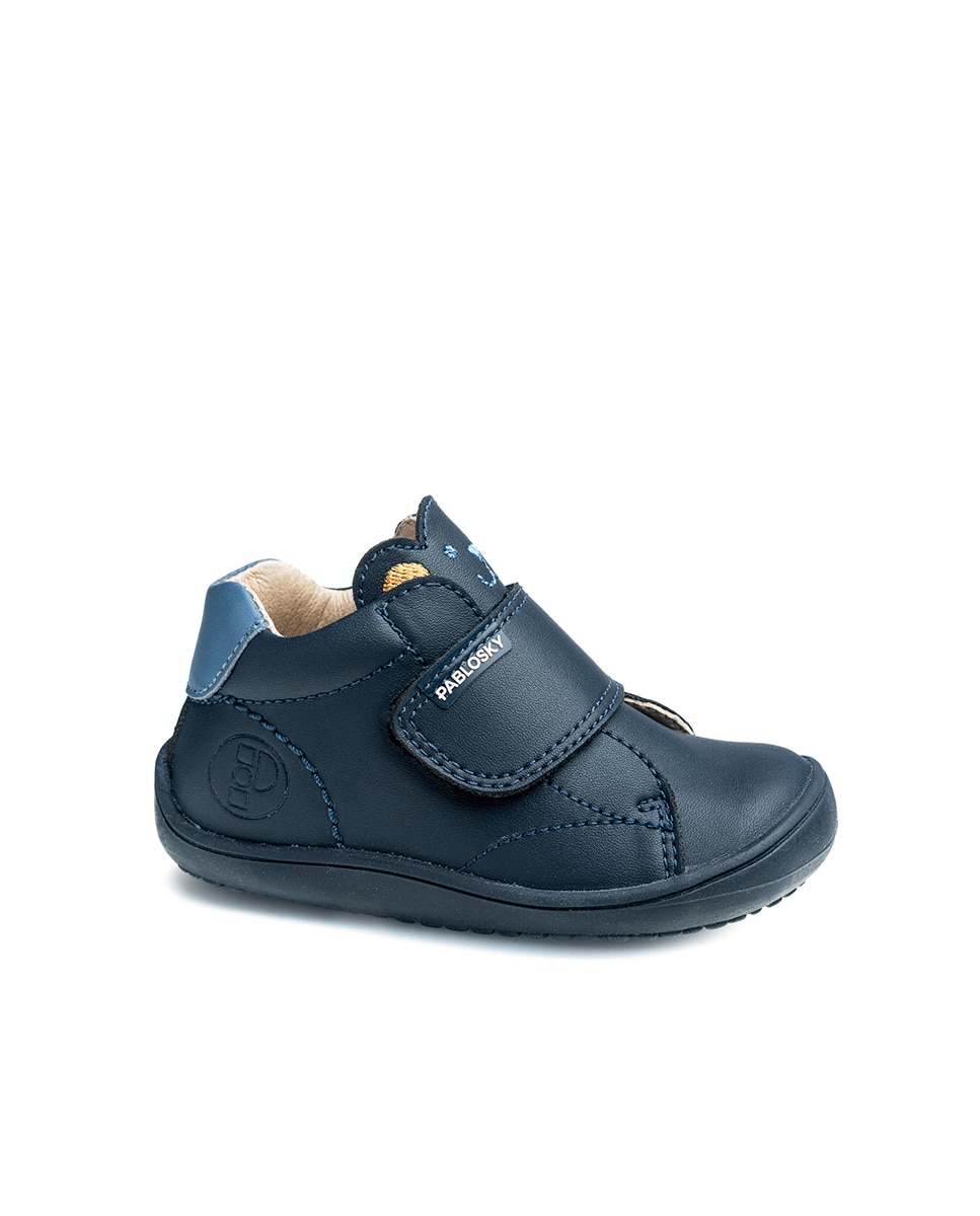 Botas de bebés Pablosky barefoot de piel con cierre adherente - Azul Azul-1