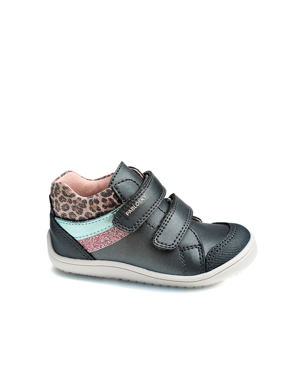 Botas de bebé niña Pablosky barefoot con cierre adherente - Gris Gris-1