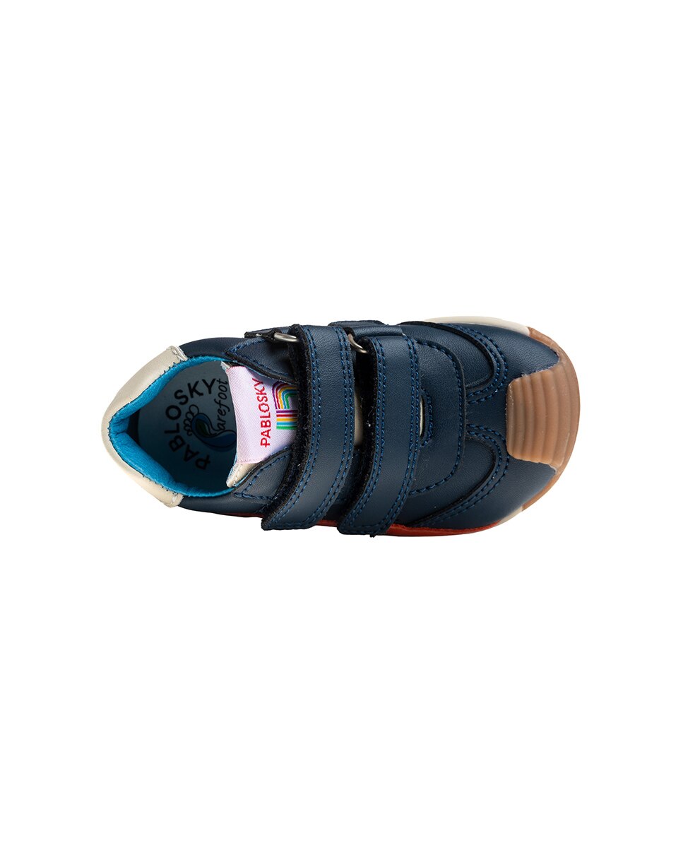 Botas de bebés Pablosky barefoot de piel con cierre adherente - Azul Azul-6