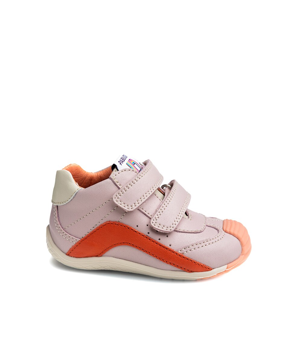 Botas de bebés Pablosky barefoot de piel con cierre adherente - Rosa Rosa-1