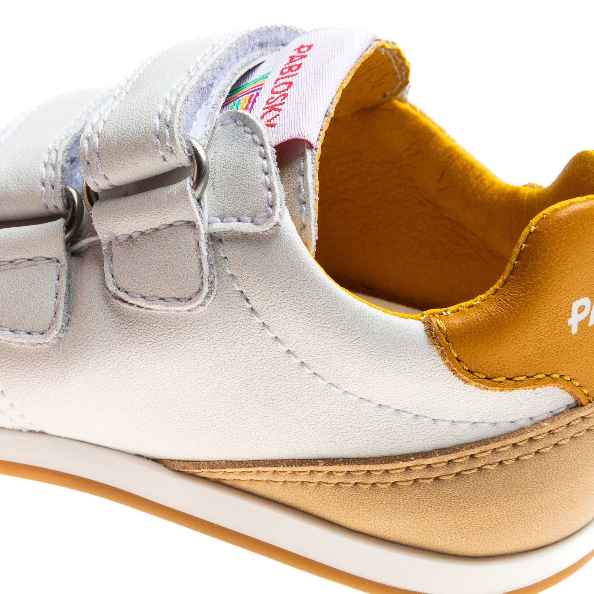 Imagen 3 de Zapatos bebés Barefoot - Pablosky - Blanco / Naranja Blanco / Naranja