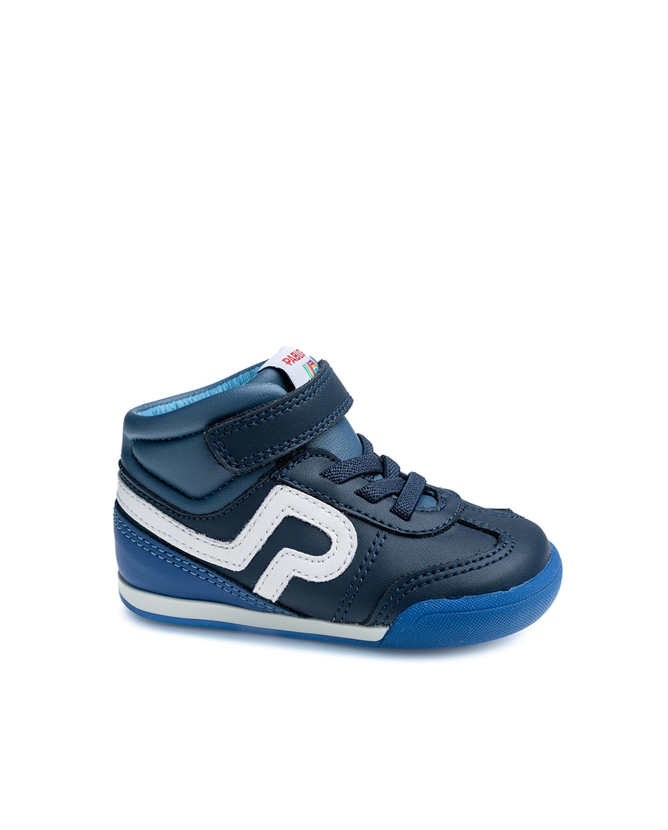 Zapatillas deportivas de bebés Pablosky barefoot de piel con cierre adherente - Azul marino Azul marino-1