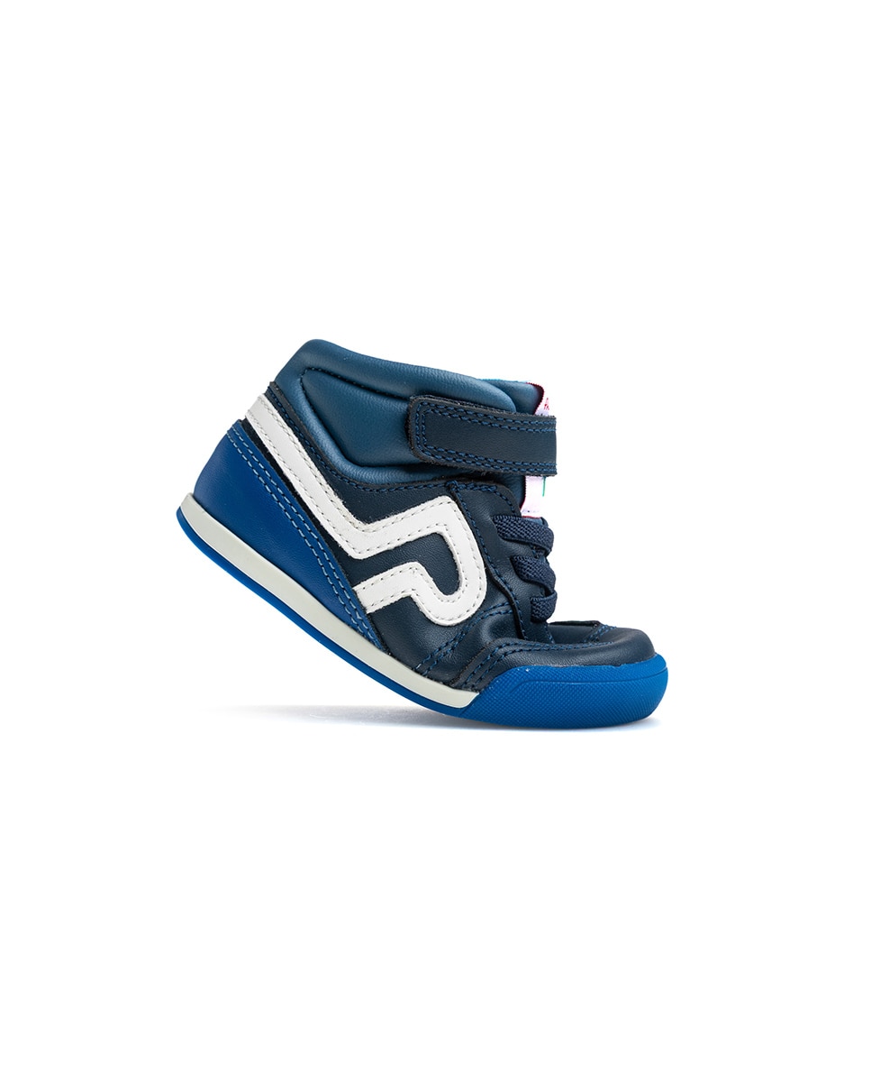 Zapatillas deportivas de bebés Pablosky barefoot de piel con cierre adherente - Azul marino Azul marino-8