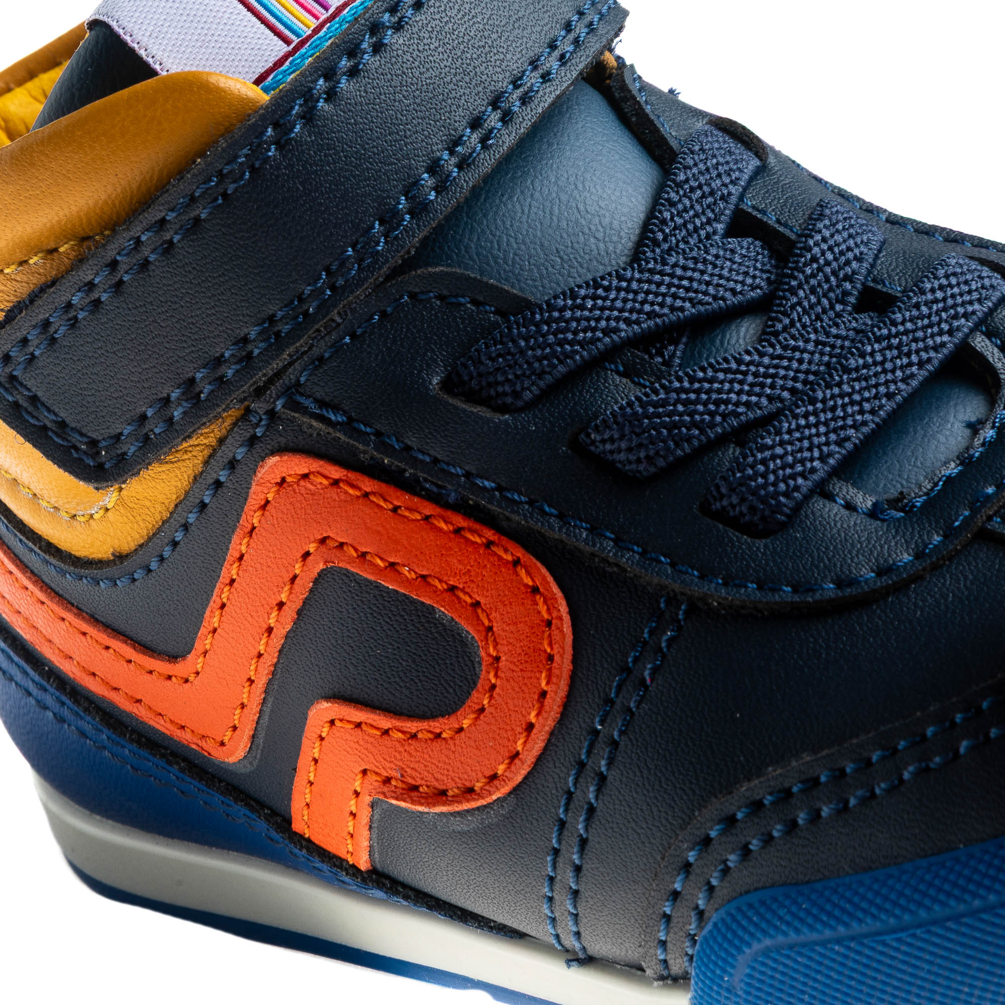 Zapatillas deportivas de bebés Pablosky barefoot de piel con cierre adherente - Azul marino / Amarillo Azul marino / Amarillo-3
