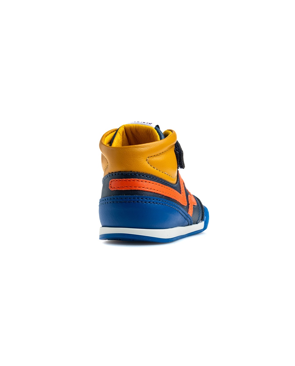 Zapatillas deportivas de bebés Pablosky barefoot de piel con cierre adherente - Azul marino / Amarillo Azul marino / Amarillo-7