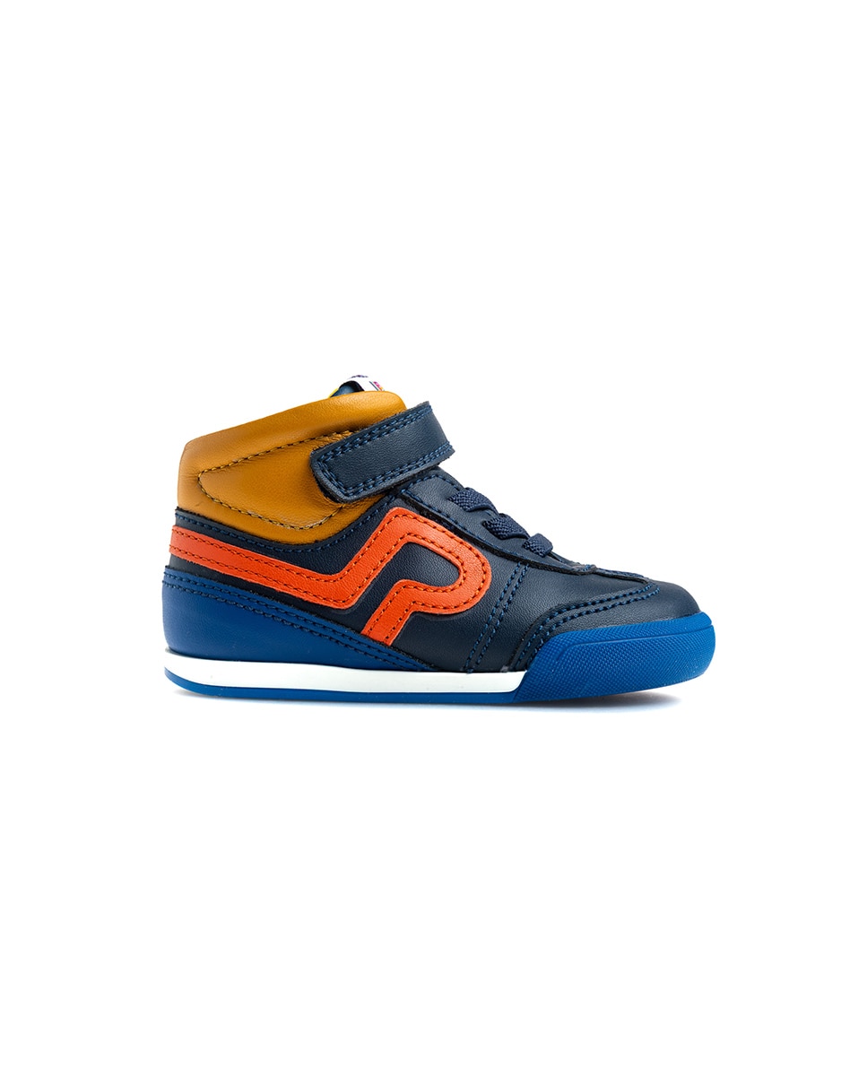 Zapatillas deportivas de bebés Pablosky barefoot de piel con cierre adherente - Azul marino / Amarillo Azul marino / Amarillo-9