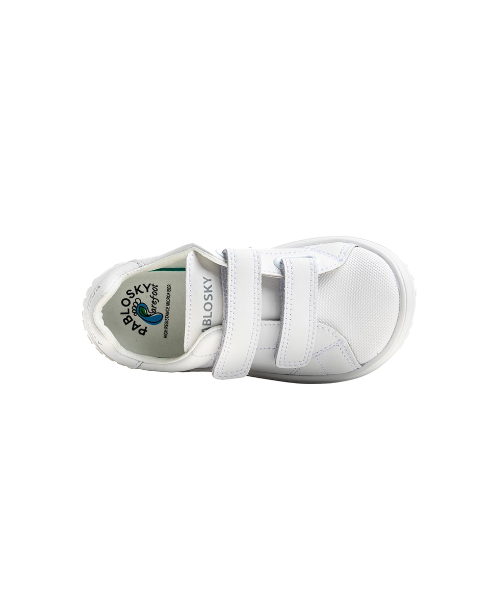 Zapatillas deportivas de niños pablosky barefoot de piel para el cole - Blanco Blanco-6