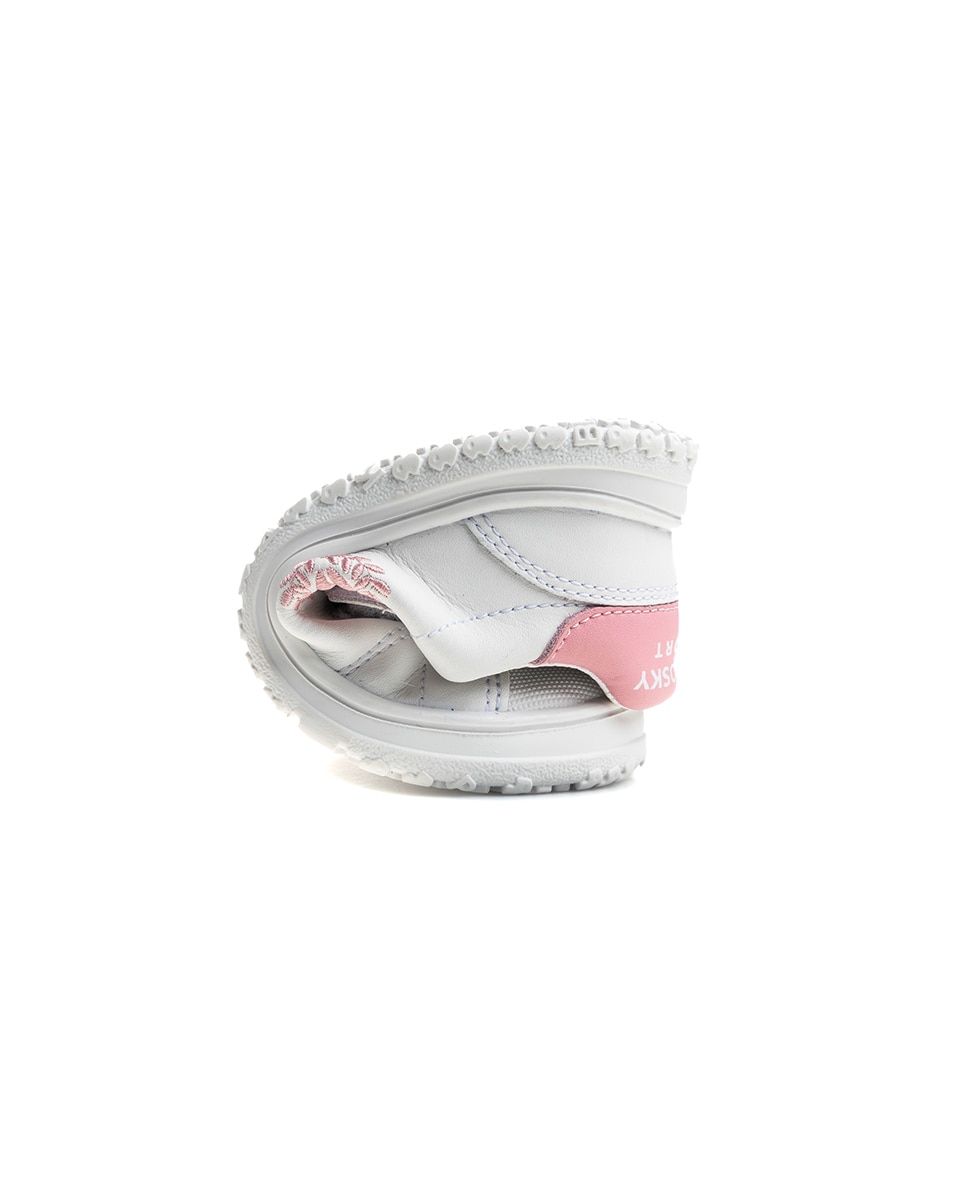 Zapatillas deportivas de niños pablosky barefoot de piel para el cole - Blanco / Rosa Blanco / Rosa-2