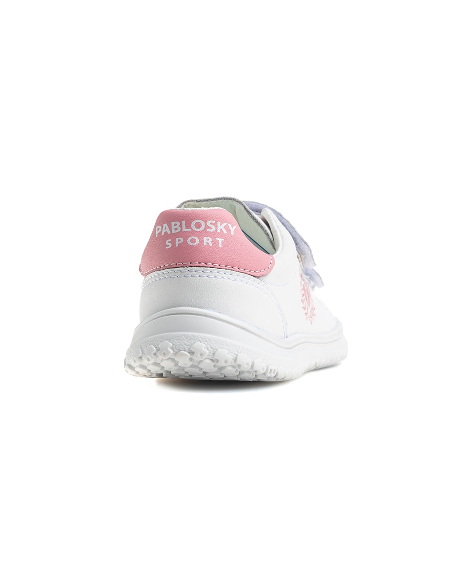 Zapatillas deportivas de niños pablosky barefoot de piel para el cole - Blanco / Rosa Blanco / Rosa-7