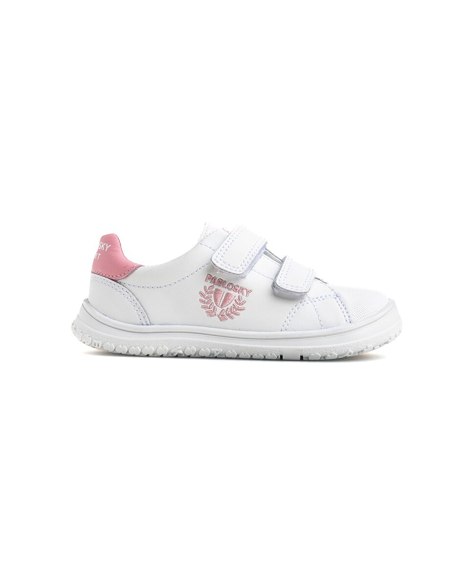 Zapatillas deportivas de niños pablosky barefoot de piel para el cole - Blanco / Rosa Blanco / Rosa-9