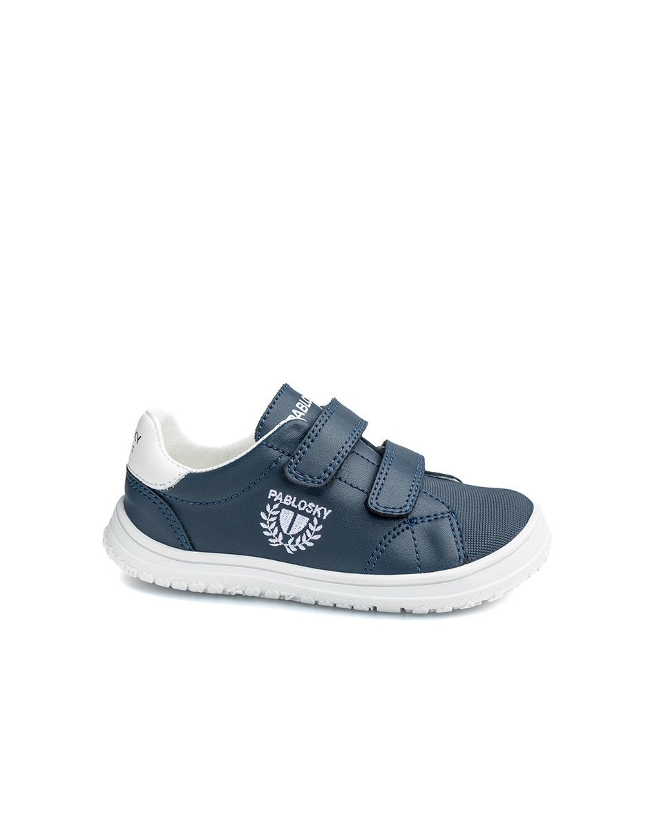 Zapatillas deportivas de niños pablosky barefoot de piel para el cole - Azul Azul-1