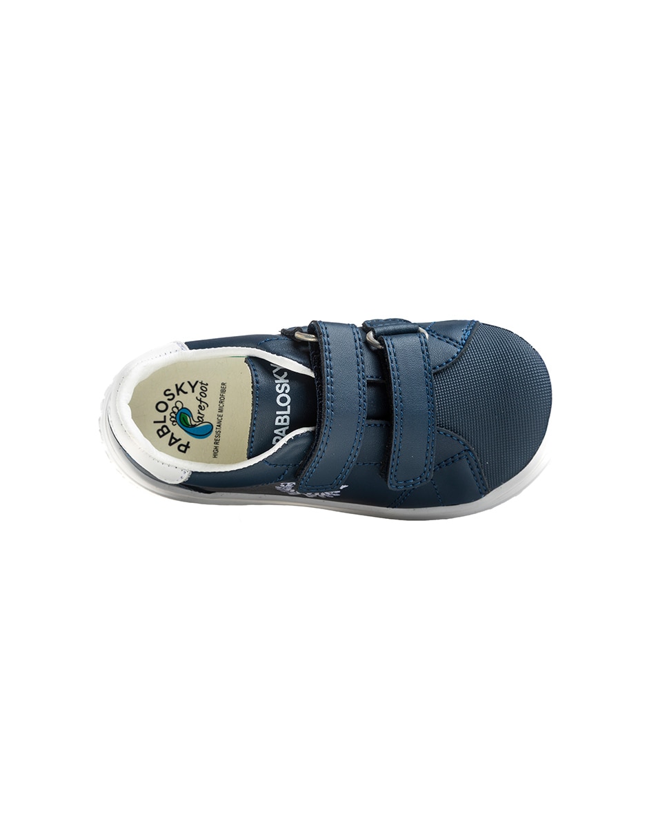 Zapatillas deportivas de niños pablosky barefoot de piel para el cole - Azul Azul-6