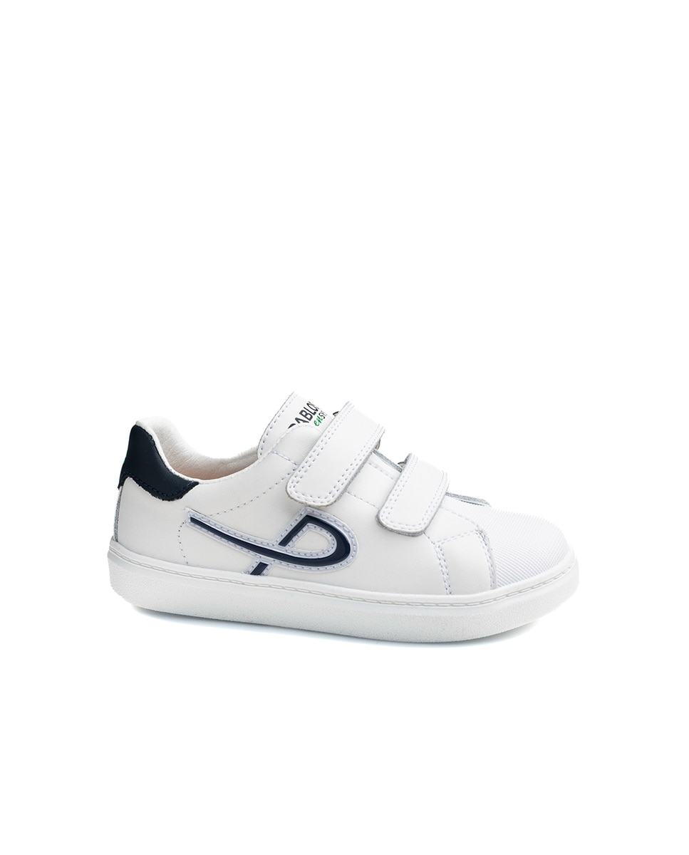 Zapatillas deportivas de niños pablosky de piel con cierre adherente - Blanco Blanco-1