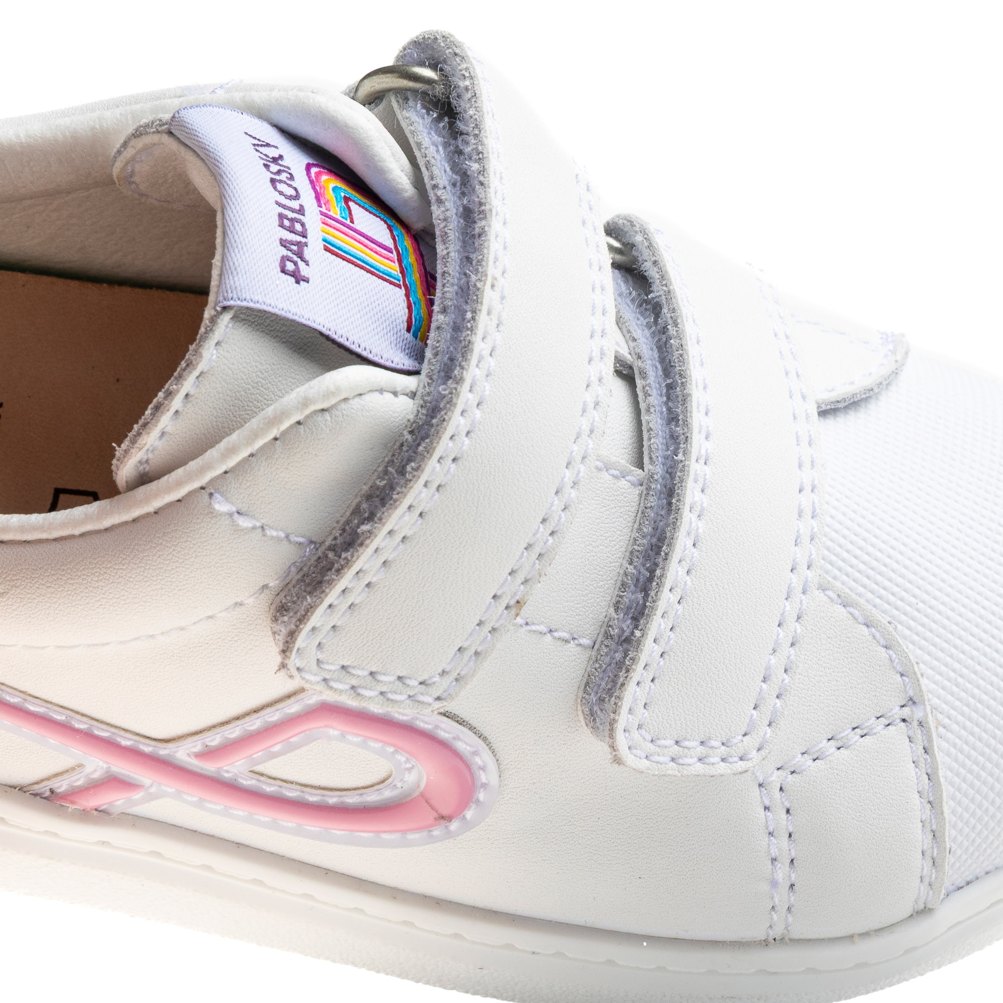 Zapatillas deportivas de niña pablosky de piel con cierre adherente - Blanco Blanco-3