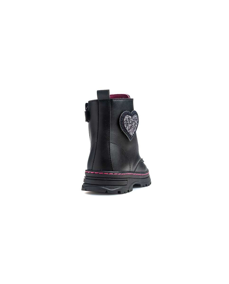Bota botín de niña con cordones y cremallera - Pablosky - Negro Negro-5