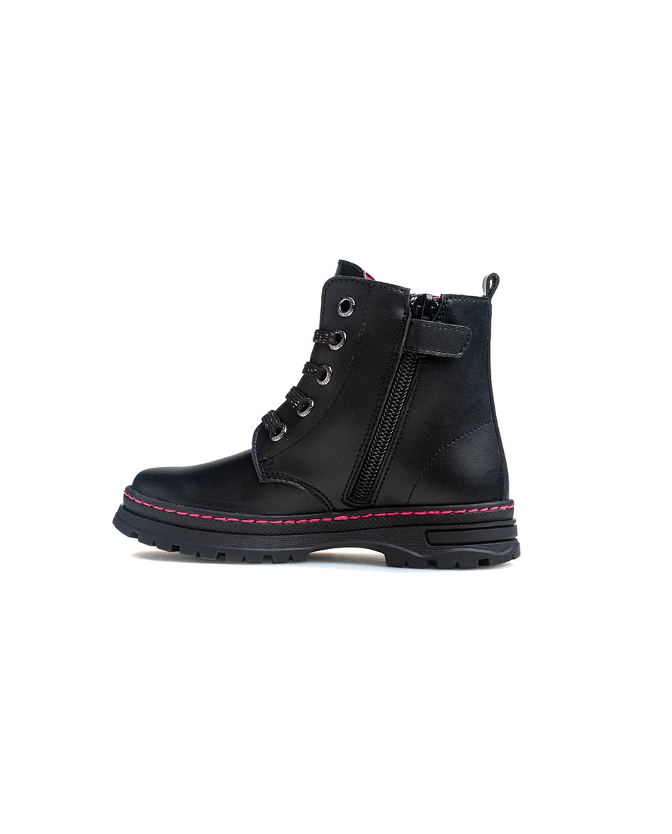 Bota botín de niña con cordones y cremallera - Pablosky - Negro Negro-6