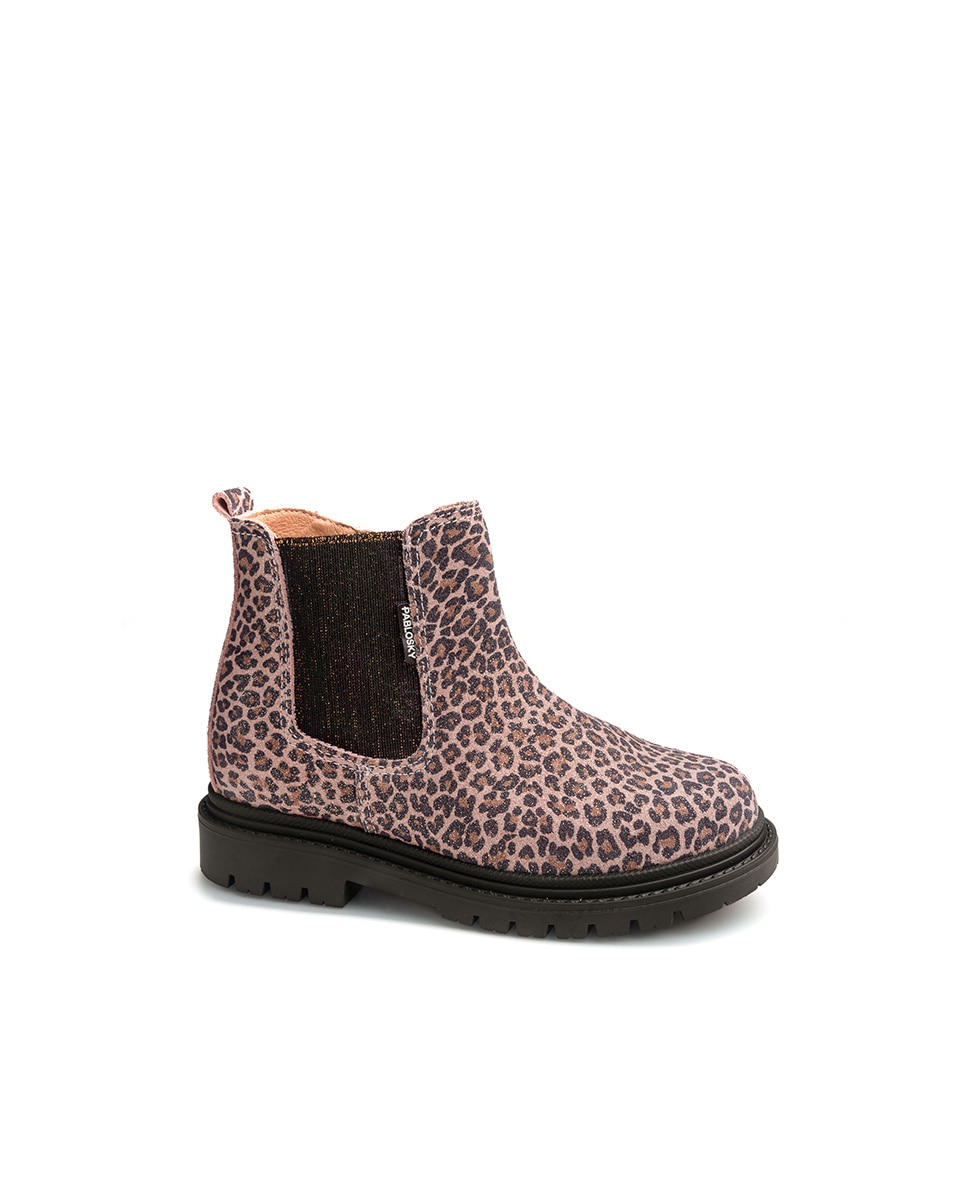 Bota botín fde niña con cierre adherente - Pablosky - Rosa Rosa-1