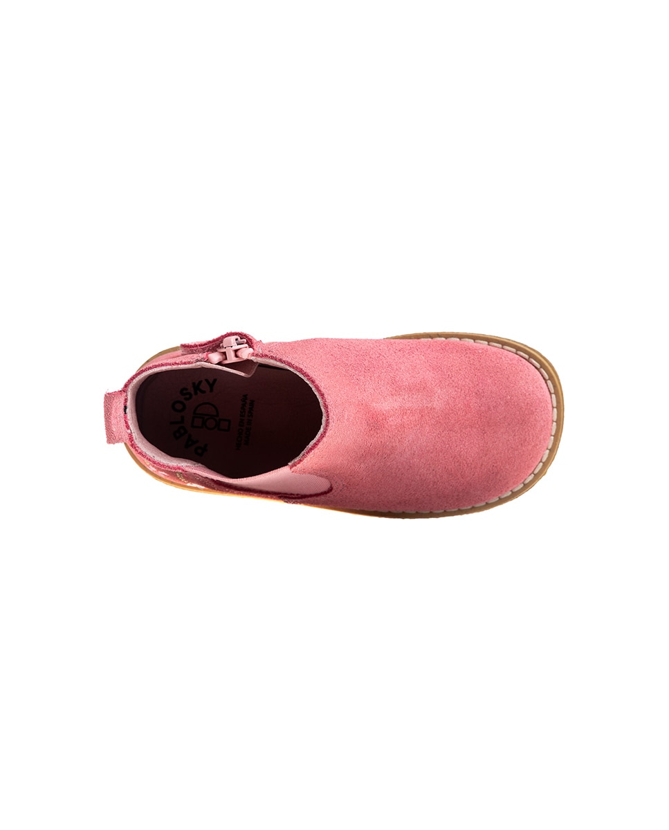Bota botín de niña con cremallera - Pablosky - Rosa Rosa-5