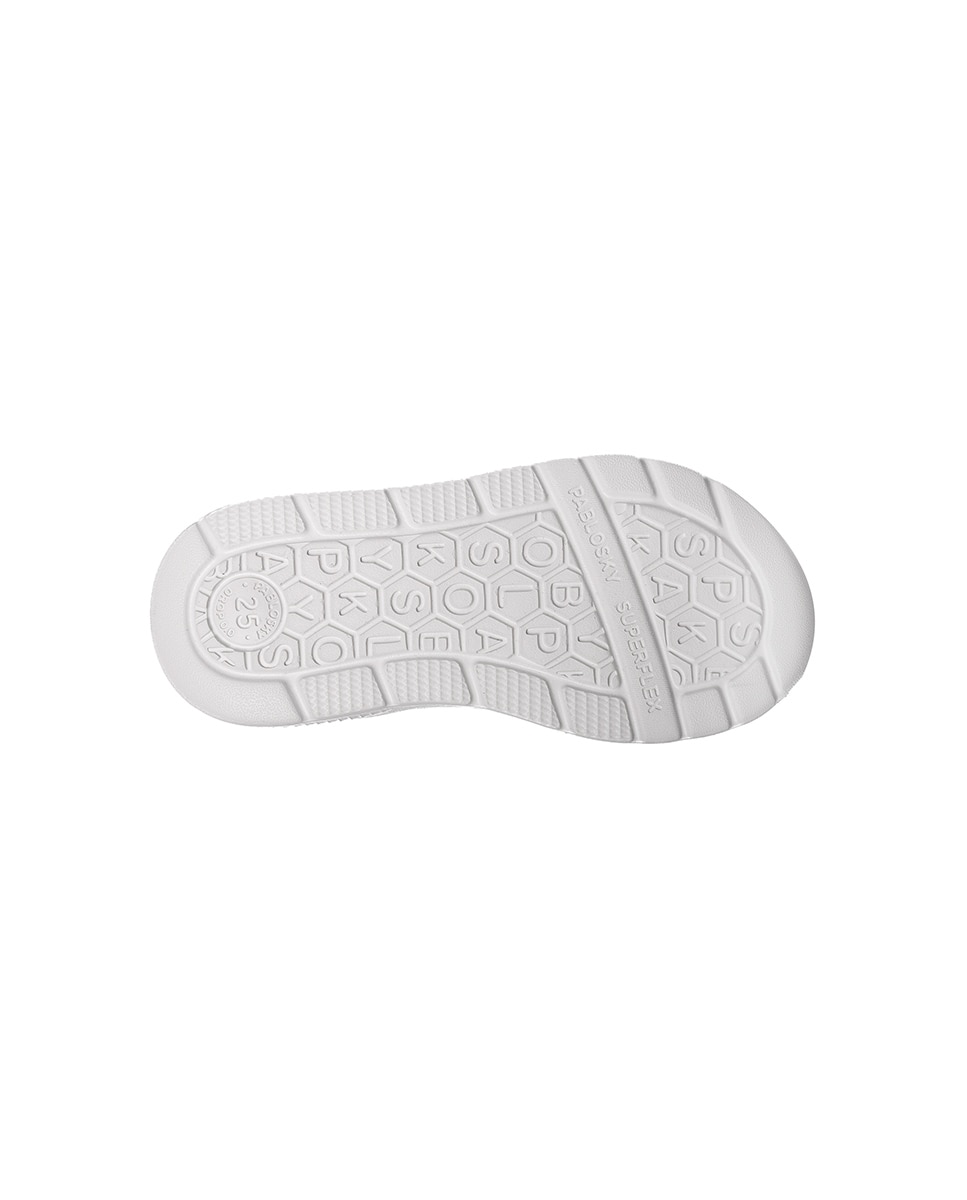Zapatillas de niño de piel con cierre adherente deportivos para el cole - Pablosky - Blanco Blanco-4