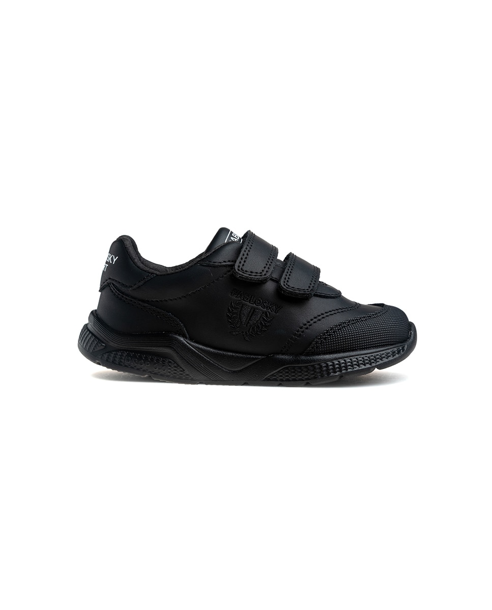Zapatillas de niño de piel con cierre adherente deportivos para el cole - Pablosky - Negro Negro-9